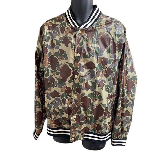 Five Four Men’s Camo Camouflage Nylon Windbreaker Jacket Size Large - Picture 1 of 10